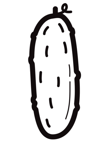 Simple Cucumber Coloring Page